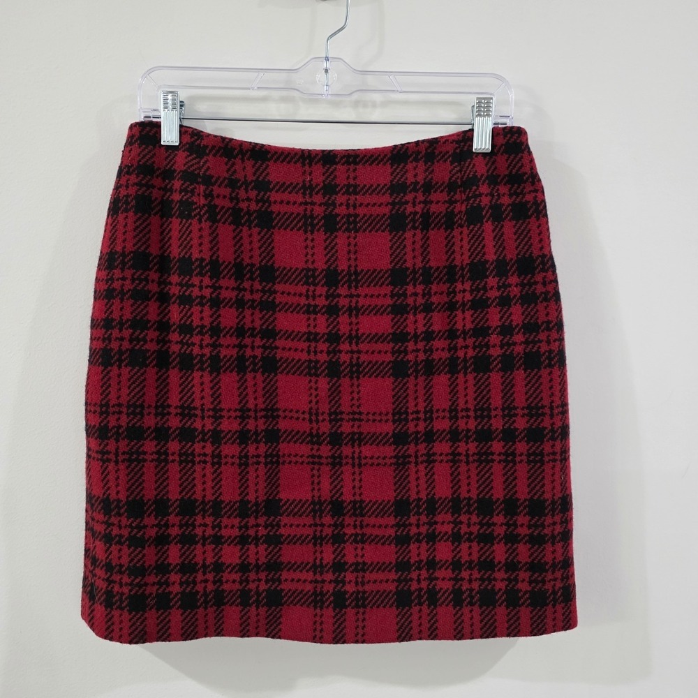 Eddie Bauer Womens Wool‎ Pencil Skirt Size 10 Plaid School Preppy Academia